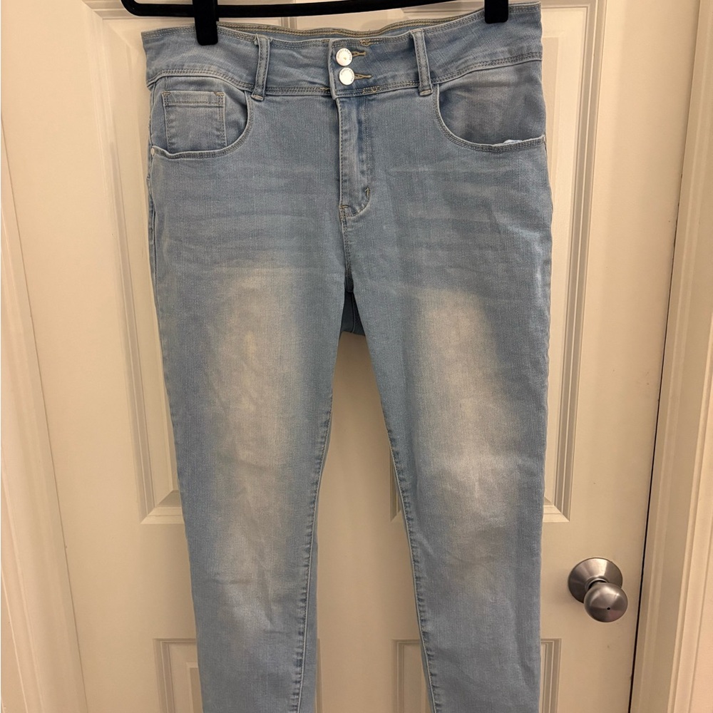 Honey and Bristle Light Blue Distressed Women's Jeans